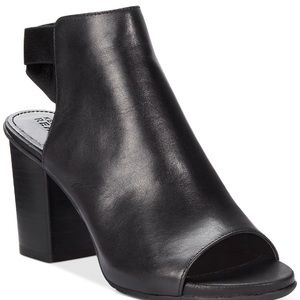 Black peep toe booties